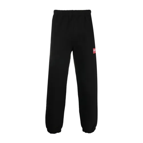 Kenzo , Black Logo-Patch Track Pants ,Black male, Sizes: