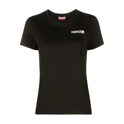 Kenzo , Black Logo Print T-shirts and Polos ,Black female, Sizes:
