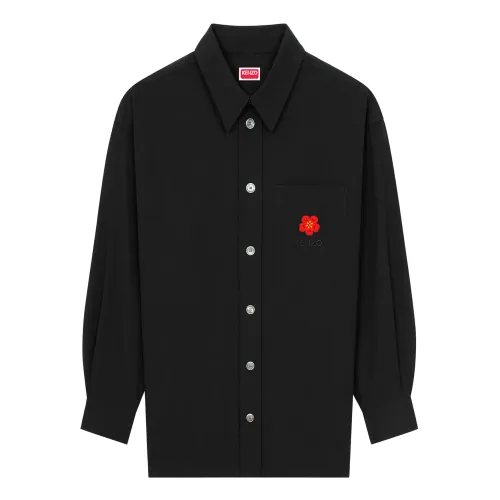 Kenzo , Black Oversize Boke Flower Crest Shirt ,Black male, Sizes: