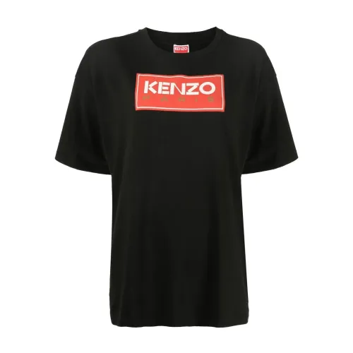 Kenzo , Black Oversize T-shirt with Print ,Black female, Sizes: