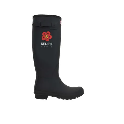 Kenzo , Black Rain Boots with Boke Flower Print ,Black female, Sizes: