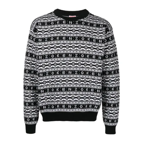 Kenzo , Black Striped Wool Sweater ,Multicolor male, Sizes: