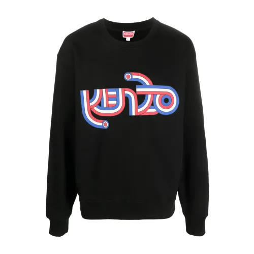 Kenzo , Black Sweaters with Kenzo Logo ,Black male, Sizes:
