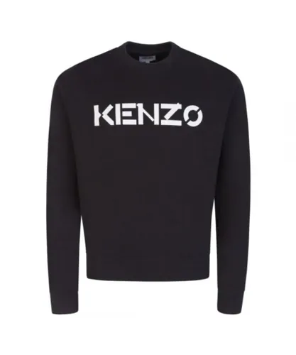 Kenzo Block Logo Mens Black Jumper Cotton