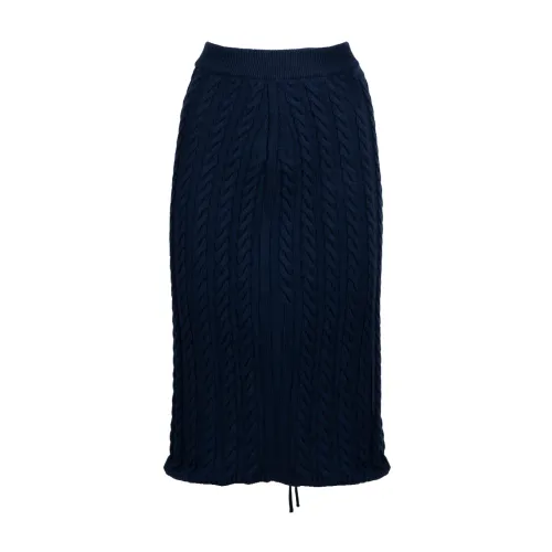 Kenzo , Blue Lace Up Midi Skirt ,Blue female, Sizes: