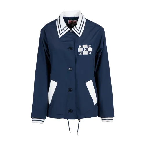 Kenzo , Blue Sailor Coach Jacket - Stylish and Comfortable ,Blue female, Sizes: