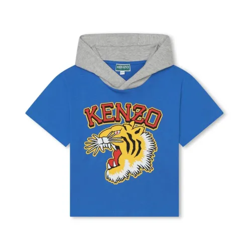 Kenzo , Blue Sweatshirt with Print ,Blue male, Sizes: