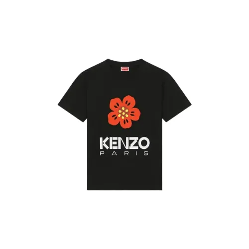 Kenzo , Boke Flower Placed T-shirt Black ,Black female, Sizes:
