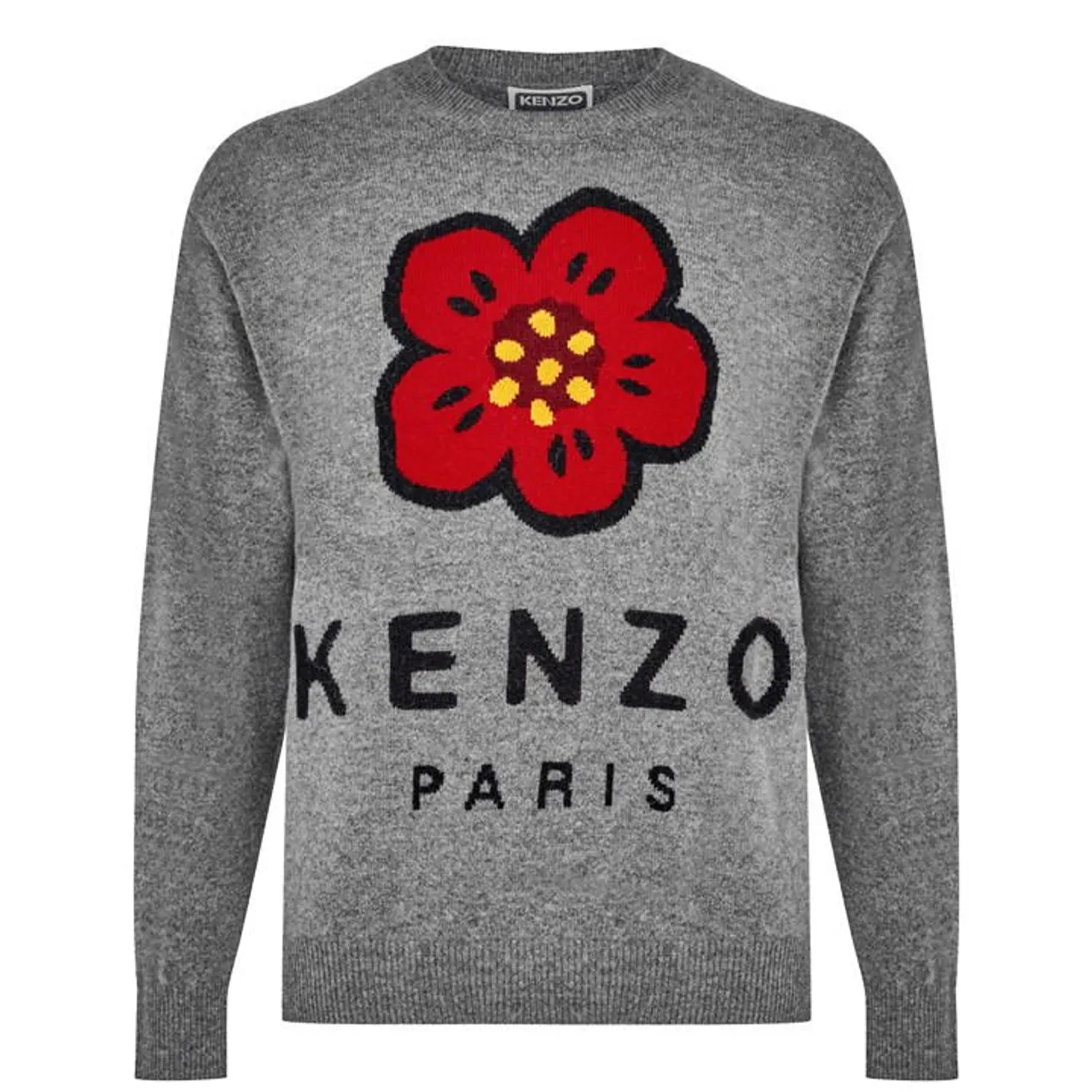 KENZO Boke Intarsia Crew Sweater - Grey