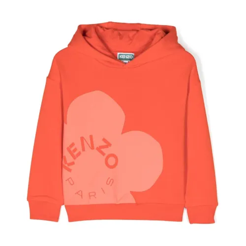 Kenzo , Boke Logo-Print Hoodie ,Orange female, Sizes: