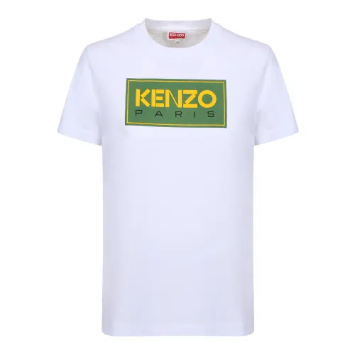 Kenzo , Bold Logo Print Crew Neck T-Shirt ,White female, Sizes:
