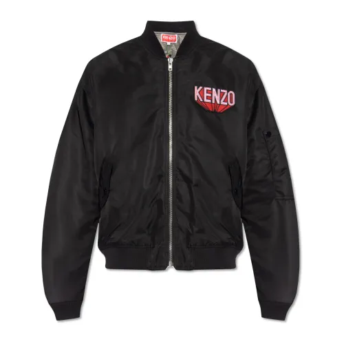 Kenzo , Bomber jacket with logo ,Black male, Sizes: