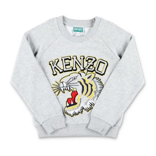 Kenzo , Boy's Clothing Knitwear Grey Marl Ss24 ,Gray male, Sizes: