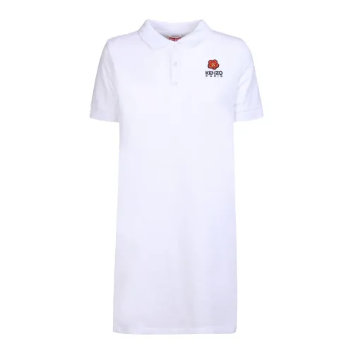 Kenzo , Casual-Chic White Polo Dress ,White female, Sizes: