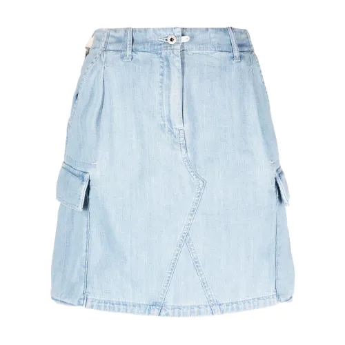 Kenzo , Clear Blue A-line Cargo Skirt ,Blue female, Sizes: