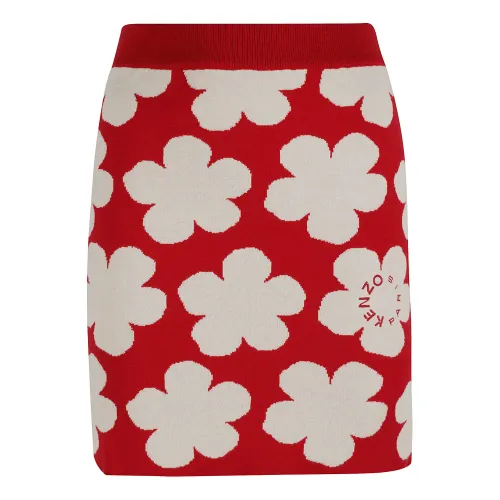 Kenzo , Colorful Jacquard Mini Skirt ,Red female, Sizes: