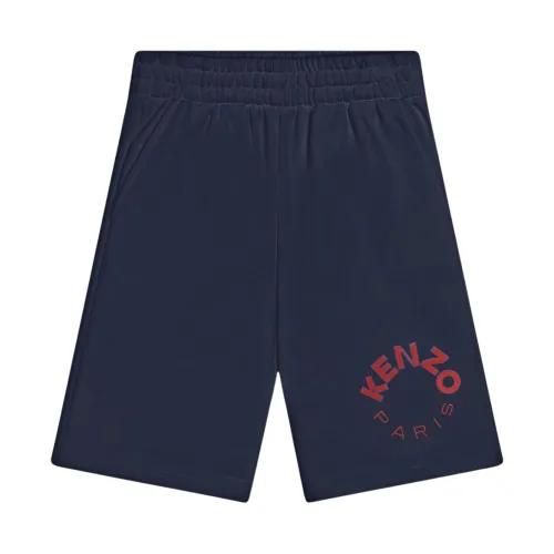 Kenzo , Cotton Logo Shorts ,Blue female, Sizes: