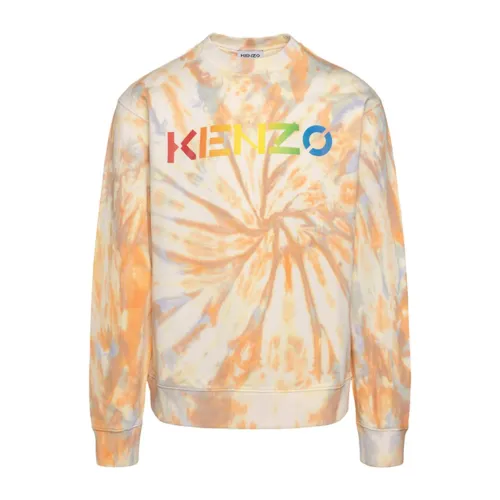 Kenzo , Cotton Logo Sweatshirt ,Orange male, Sizes: