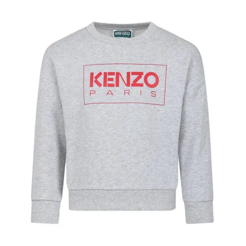 Kenzo , Cotton Sweatshirt with Brand Logo ,Gray female, Sizes: