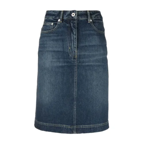 Kenzo , Denim Skirt with High Waist ,Blue female, Sizes: