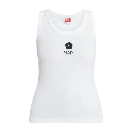 Kenzo , Embroidered Logo White Top ,White female, Sizes: