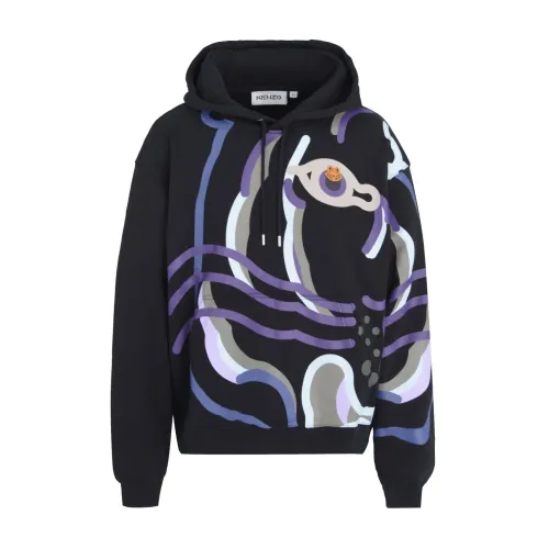 Kenzo , Enlarged Tiger Graphic Sweatshirt in Black ,Multicolor male, Sizes:
