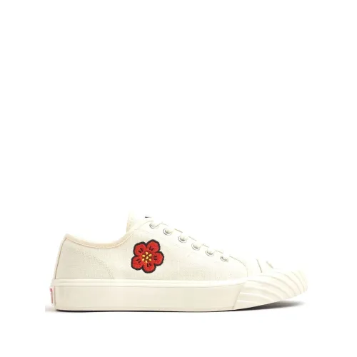Kenzo , Floral Embroidered Canvas Sneakers ,White female, Sizes: