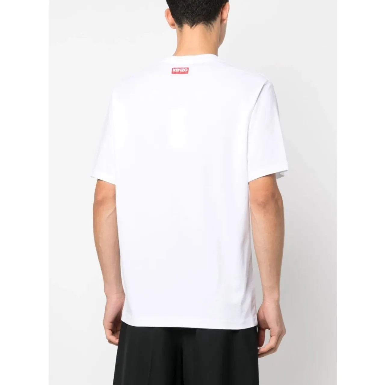 Kenzo , Floral Print Cotton T-shirt ,White male, Sizes: