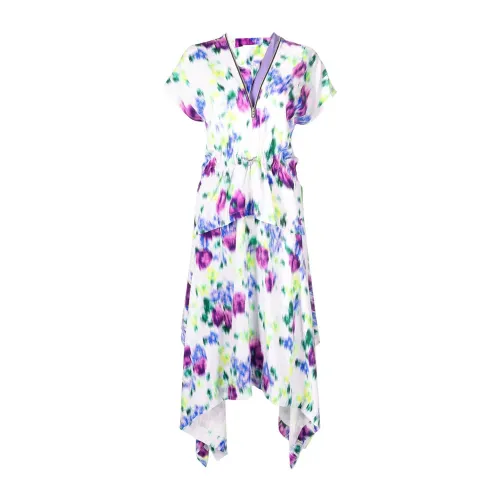 Kenzo , Floral Print Midi Dress ,Purple female, Sizes: