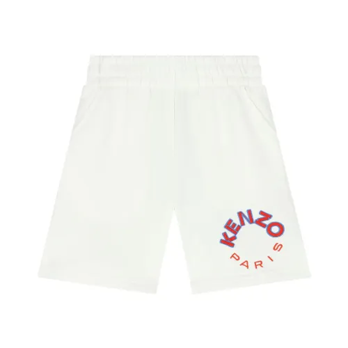 Kenzo , Fun Summer Shorts with Bold Logo Print ,White male, Sizes: