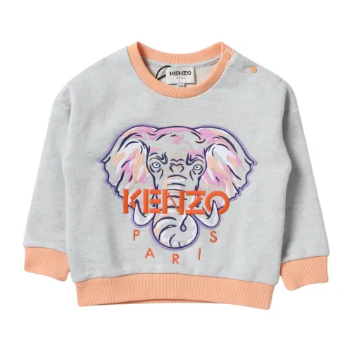 Kenzo , Grey Elephant Print Sweater ,Gray female, Sizes: