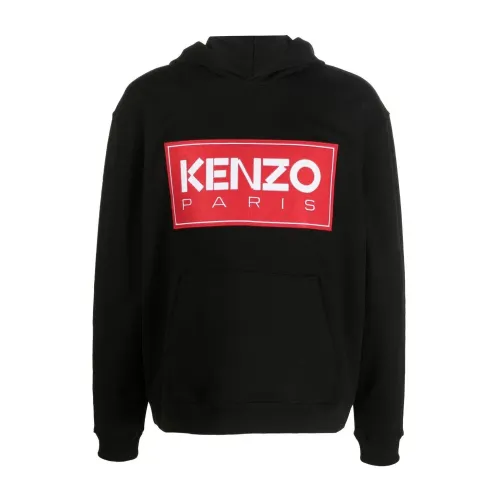 Kenzo , Kenzo Logo Hoodie ,Black male, Sizes: