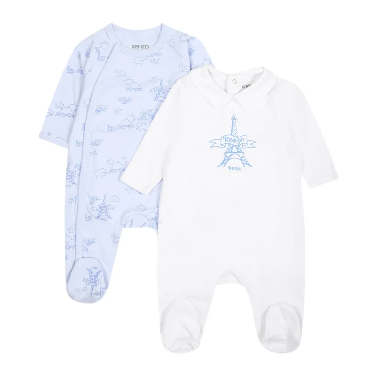 Kenzo , Light Blue Cotton Babygrow Set ,Multicolor male, Sizes: