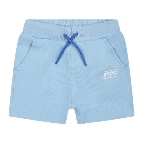 Kenzo , Light Blue Cotton Sporty Shorts ,Blue male, Sizes: