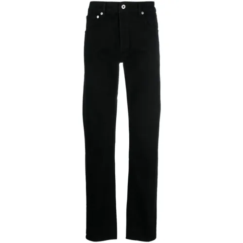 Kenzo , Logo-Patch Straight-Leg Jeans ,Black male, Sizes: