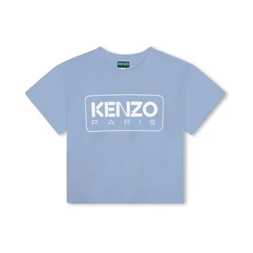 Kenzo , Logo Print Sky Blue T-shirt ,Blue male, Sizes: