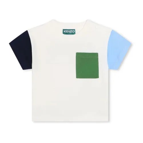 Kenzo , Logo Print White Cotton T-shirt ,White male, Sizes: