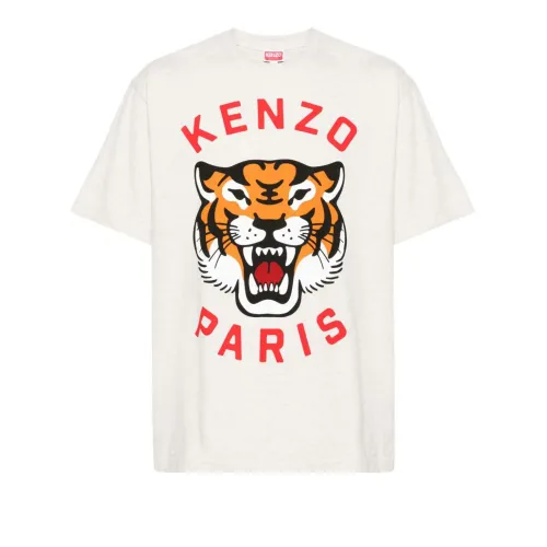 Kenzo , Lucky Tiger Grey T-shirt ,Gray male, Sizes: