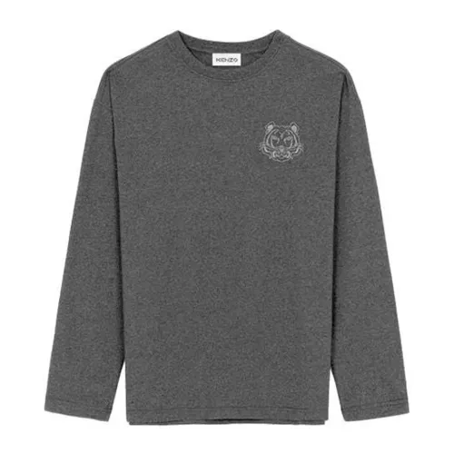 Kenzo , Men`s Tiger Embroidered Sweatshirt ,Gray male, Sizes:
