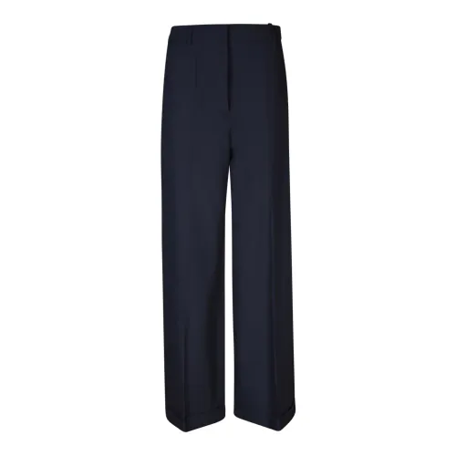 Kenzo , Mid-rise Regular Fit Wool Trousers ,Blue female, Sizes: