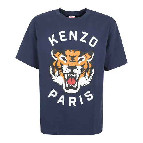 Kenzo , Midnight Blue Oversize T-Shirt ,Blue male, Sizes: