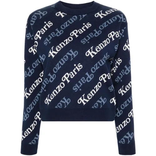 Kenzo , Navy Blue Logo Sweater ,Blue female, Sizes: