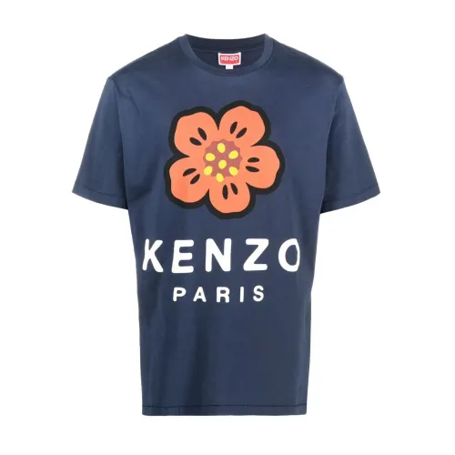 Kenzo , Navy Poppy Print T-Shirt ,Blue male, Sizes: