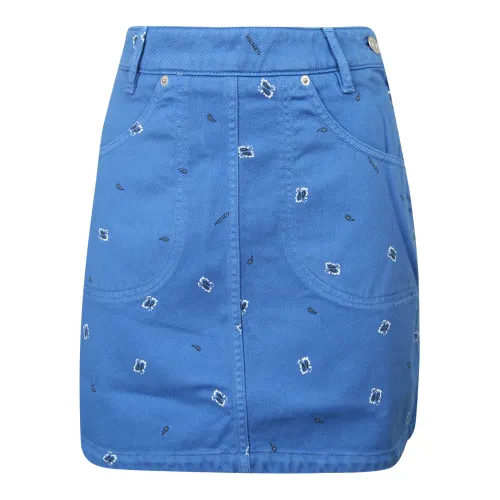 Kenzo , Paisley Print Skirt ,Blue female, Sizes: