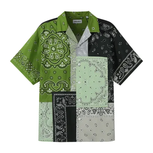 Kenzo , Patchwork Cotton Shirt Short Sleeve ,Multicolor male, Sizes: