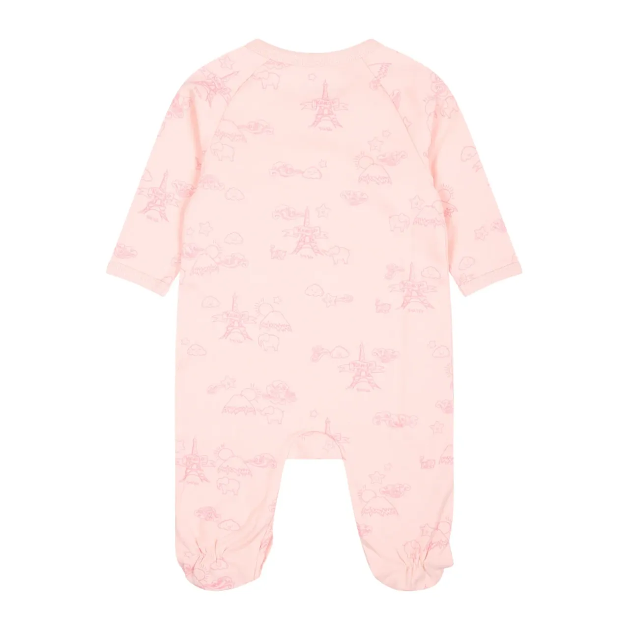 Kenzo , Pink Cotton Babygrow Set with Tour Eiffel Logo ,Multicolor female, Sizes: