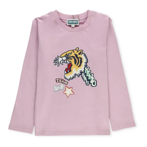 Kenzo , Pink Cotton T-shirt for Girls ,Pink female, Sizes: