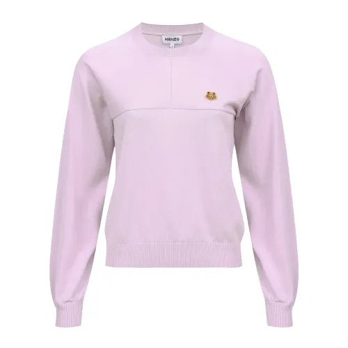 Kenzo , Pink Logo Tiger Patch Sweater ,Pink female, Sizes: