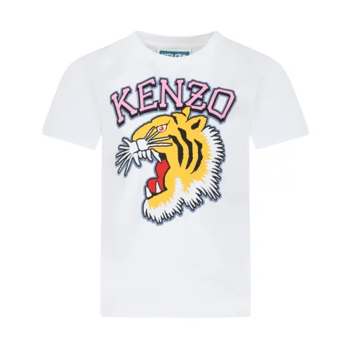 Kenzo , Premium Cotton T-Shirt ,White female, Sizes: