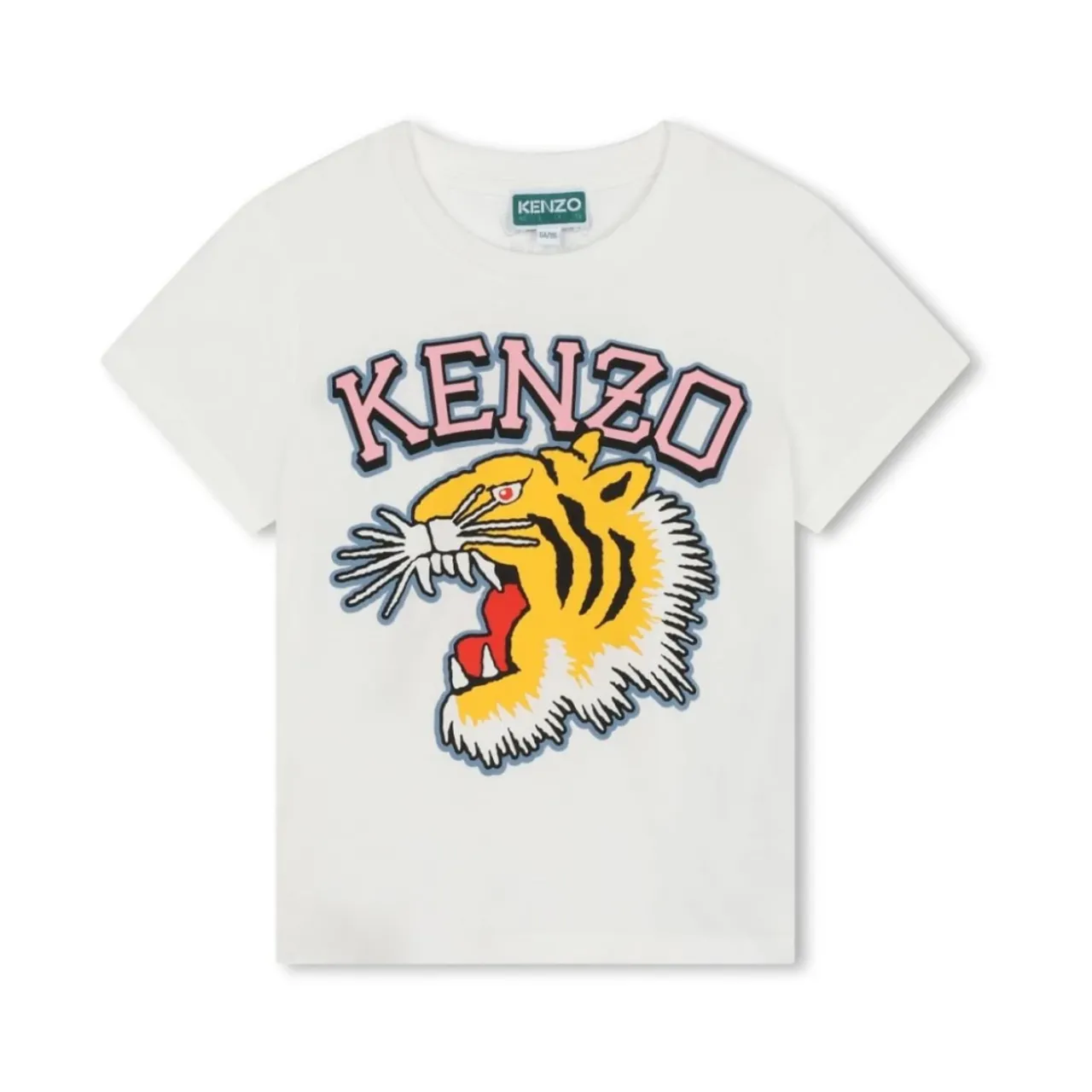 Kenzo , Printed Ivory T-shirt with Logo ,Beige female, Sizes: